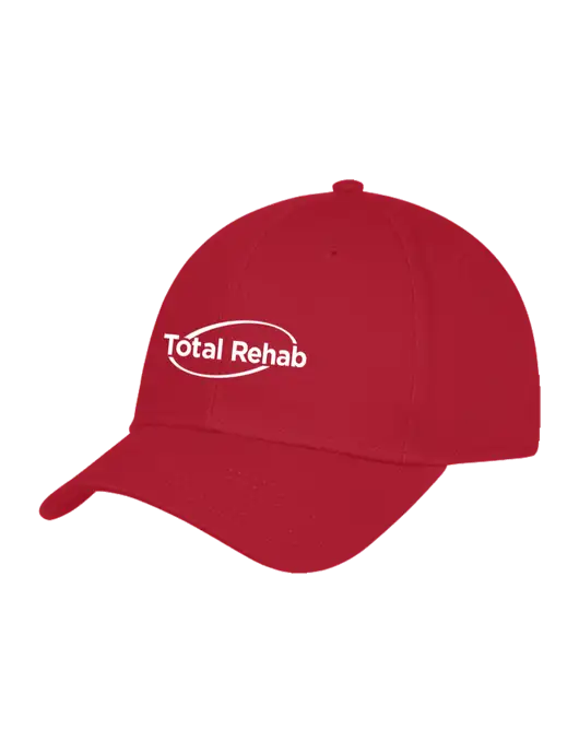 Red Structured Cap Hook & Loop w/Total Rehab Logo
