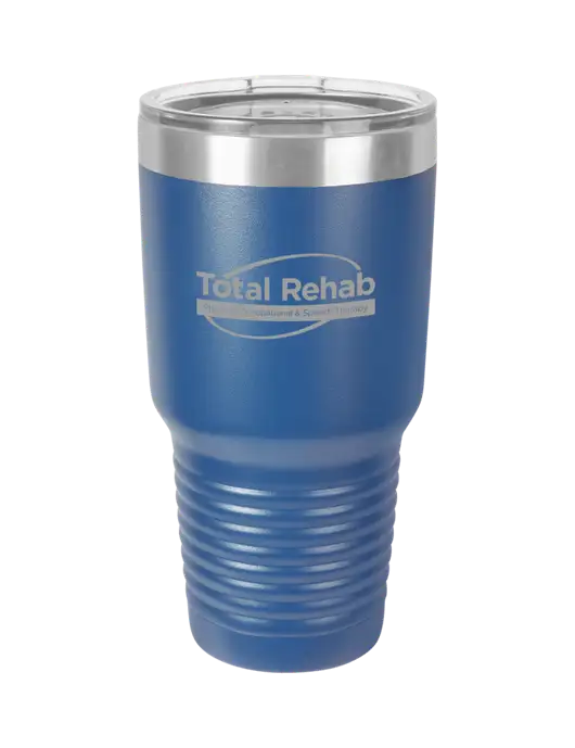 Polar Camel 30 oz Powder Coated Royal Vacuum Insulated Tumbler w/Total Rehab Logo