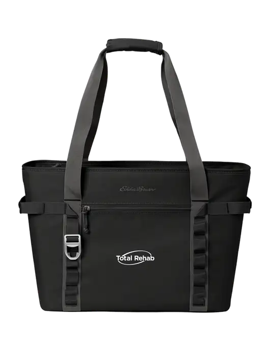 Eddie Bauer Black/Medium Grey Max Cool Tote Cooler  w/Total Rehab Logo