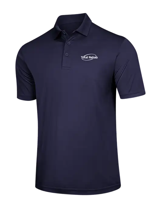 Navy PosiCharge Competitor Polo w/Total Rehab Logo