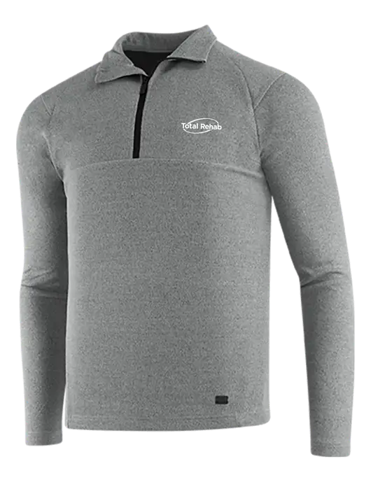 OGIO Petrol Grey Heather Transition 1/4 Zip Pullover w/Total Rehab Logo