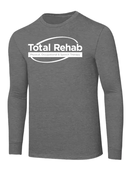 Core Blend Medium Grey Heather Long Sleeve Tee w/Total Rehab Logo