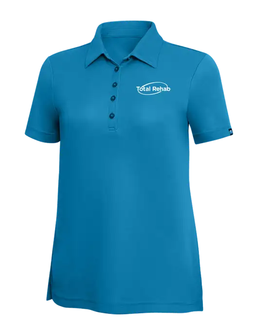 TravisMathew Sapphire Solid Womens Oceanside Polo w/Total Rehab Logo