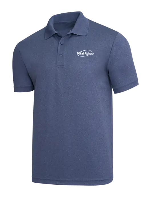 Light Navy Heather PosiCharge RacerMesh Polo w/Total Rehab Logo