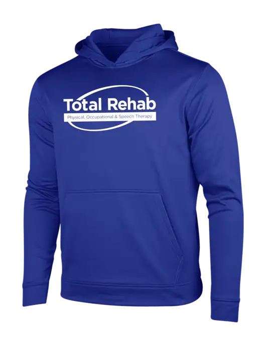 True Royal Sport-Wick Fleece Hooded Pullover w/Total Rehab Logo