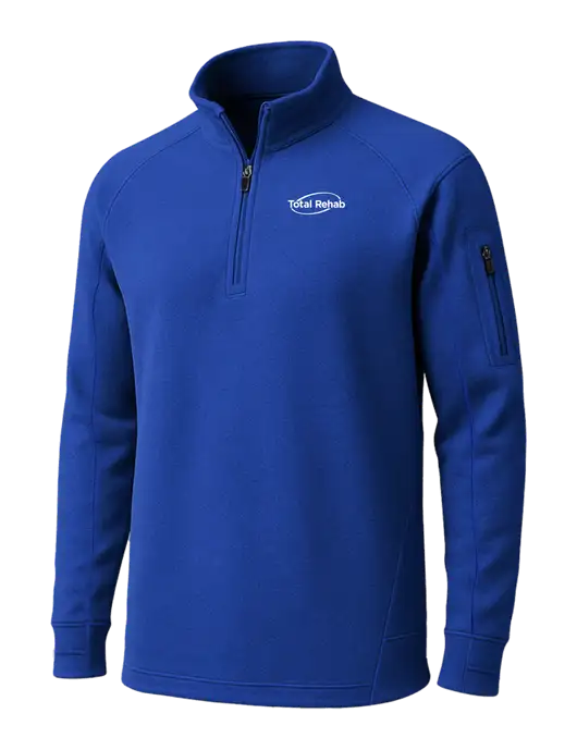 True Royal Tech Fleece 1/4 Zip Pullover w/Total Rehab Logo