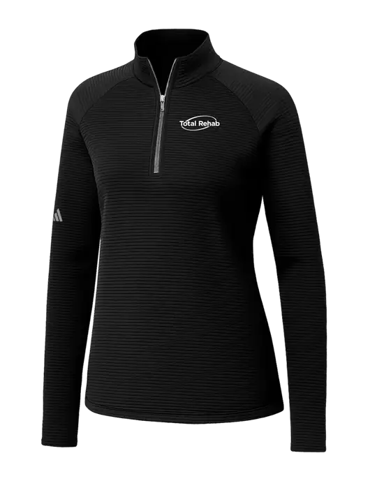 Adidas Womens Black Spacer Quarter-Zip Pullover  w/Total Rehab Logo