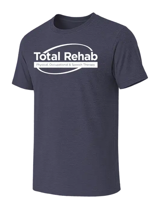 BELLA+CANVAS Heather Navy CVC Short Sleeve Tee w/Total Rehab Logo