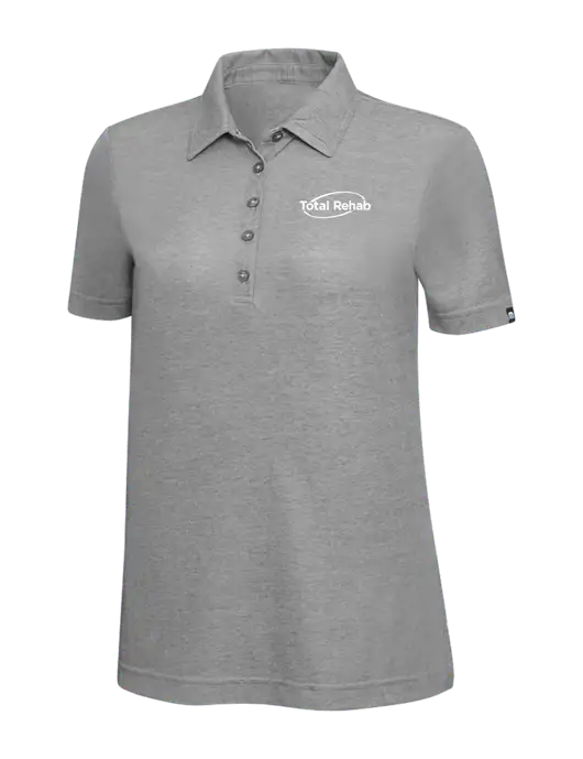 TravisMathew Grey Heather Womens Oceanside Polo w/Total Rehab Logo