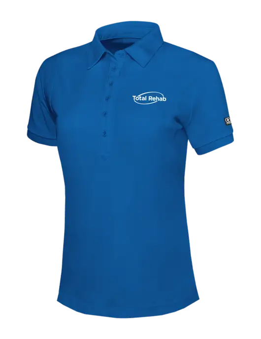 OGIO Womens Royal Blue Jewel Polo w/Total Rehab Logo