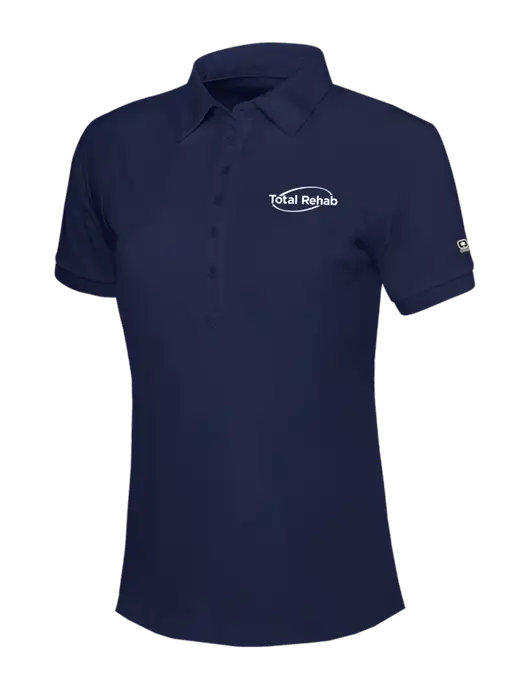 OGIO Womens Navy Jewel Polo w/Total Rehab Logo
