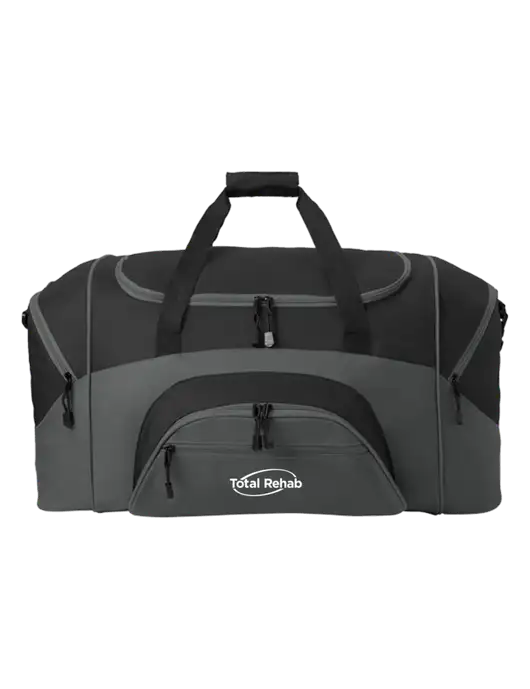Standard Colorblock Black/Dark Grey Sport Duffel w/Total Rehab Logo