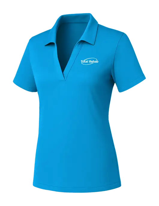 Womens Sapphire PosiCharge RacerMesh Polo w/Total Rehab Logo