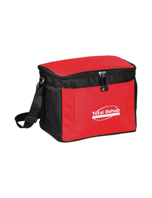 12 Can Red/Black Cube Cooler  w/Total Rehab Logo
