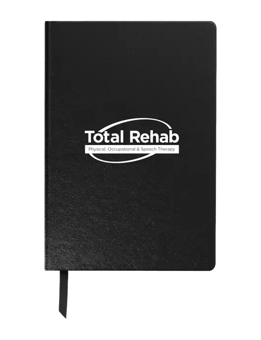 Achieve Black Hardcover Journal, 5.5 x 8.37 w/Total Rehab Logo