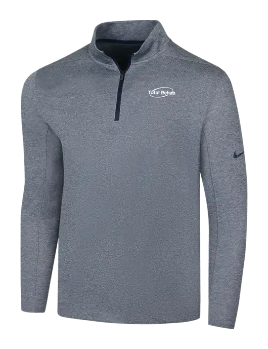 NIKE Navy Heather Dry 1/2 Zip Cover-Up w/Total Rehab Logo