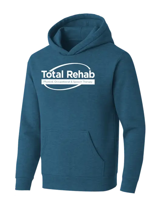BELLA+CANVAS Heather Deep Teal Sponge Fleece Pullover Hoodie w/Total Rehab Logo
