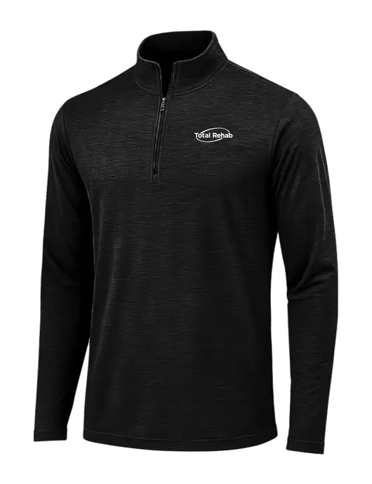 Black Triad Solid Posicharge Tri-Blend Wicking 1/4 Zip Pullover w/Total Rehab Logo