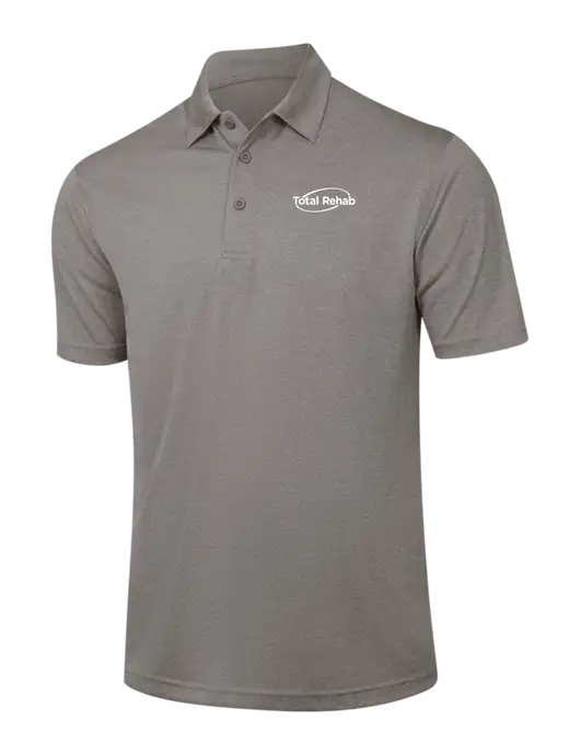Medium Grey Heather Contender Polo w/Total Rehab Logo