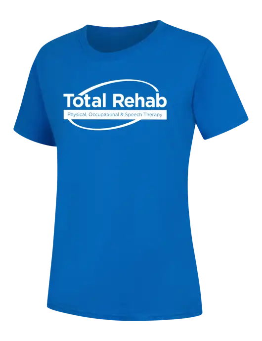 Womens Royal Blue Core Blend Tee w/Total Rehab Logo