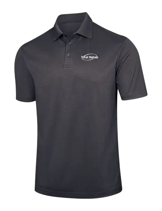 Dark Grey Performance Fine Jacquard Polo w/Total Rehab Logo