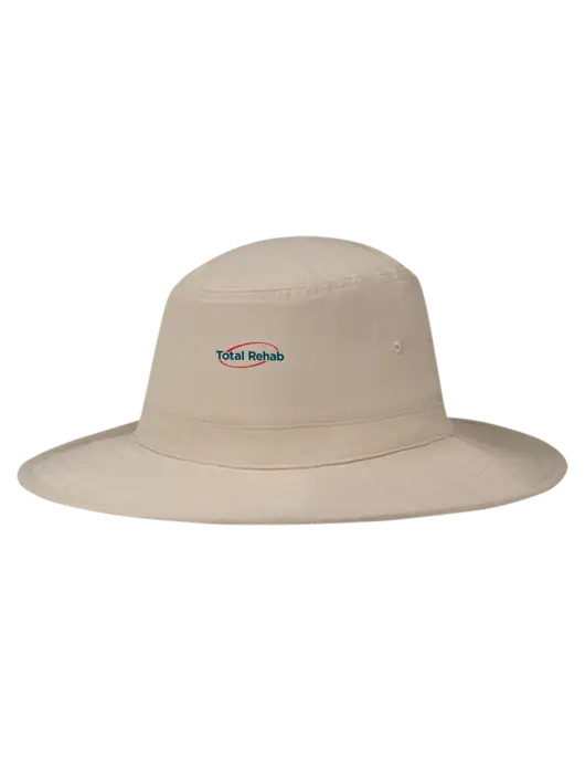 Tan Booney Sun Hat w/Total Rehab Logo