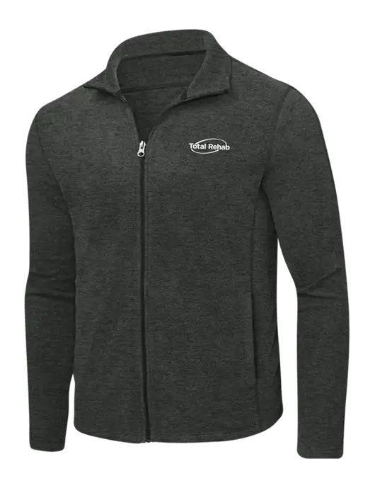 Charcoal Heather Microfleece Full-Zip Jacket w/Total Rehab Logo