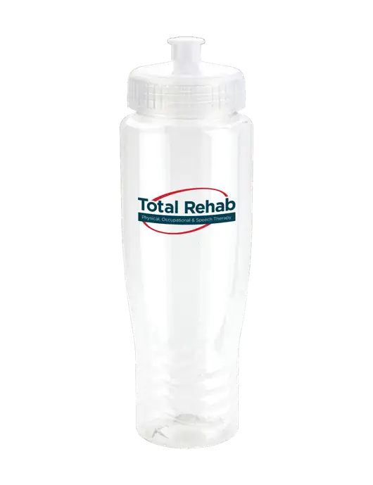 Roam Clear 28 oz Eco-Polyclear Bottle with Push Pull Lid w/Total Rehab Logo