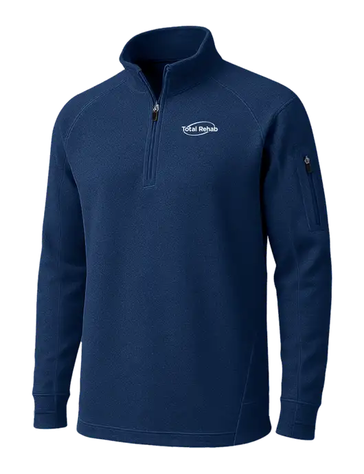 True Navy Tech Fleece 1/4 Zip Pullover w/Total Rehab Logo