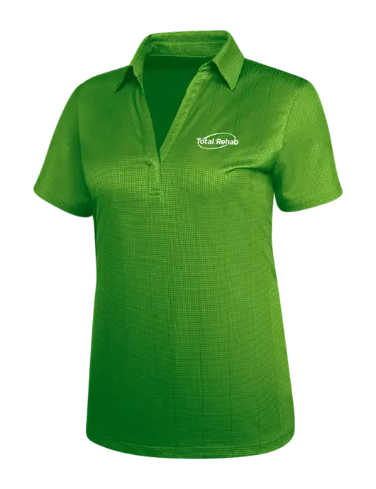 Kelly Green Womens Performance Fine Jacquard Polo w/Total Rehab Logo