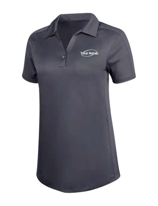 Womens Dark Grey Diamond Jacquard Polo w/Total Rehab Logo