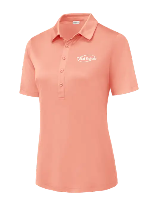 Soft Coral Womens Posi-UV Pro Polo w/Total Rehab Logo