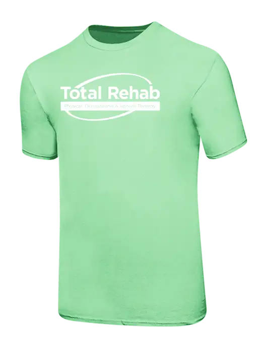 Ring Spun Light Green 4.5 oz T-Shirt w/Total Rehab Logo