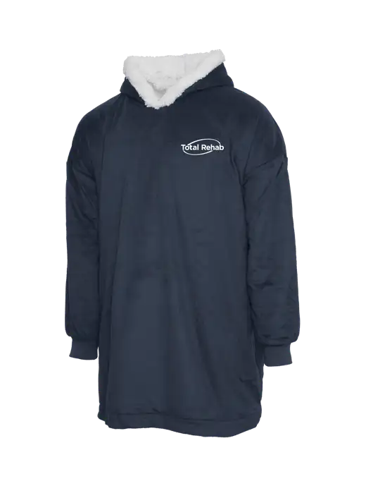 Wearable Lodge Navy Blanket w/Total Rehab Logo