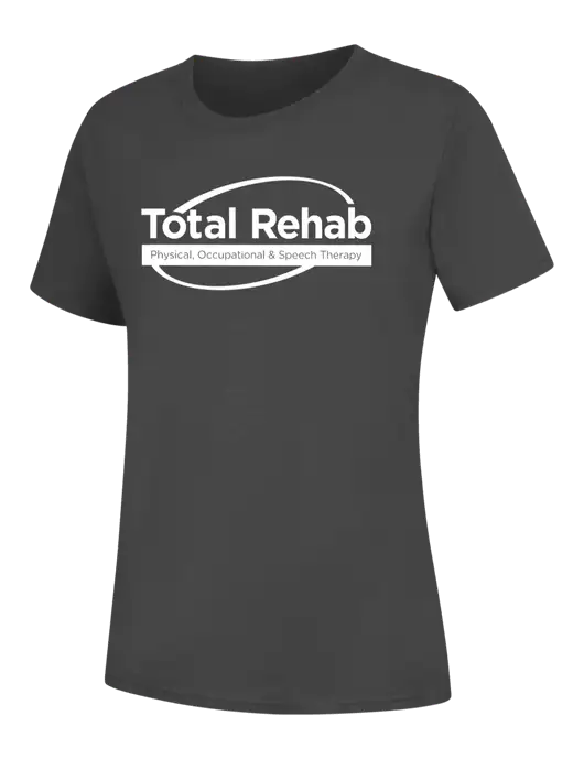 Womens Charcoal Core Blend Tee w/Total Rehab Logo