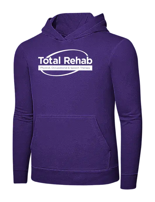 Purple 7.8 oz Ring Spun Hooded Sweatshirt w/Total Rehab Logo
