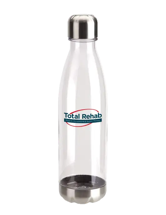 Bayside Tritan Clear 25 oz Bottle with Stainless Base and Cap w/Total Rehab Logo