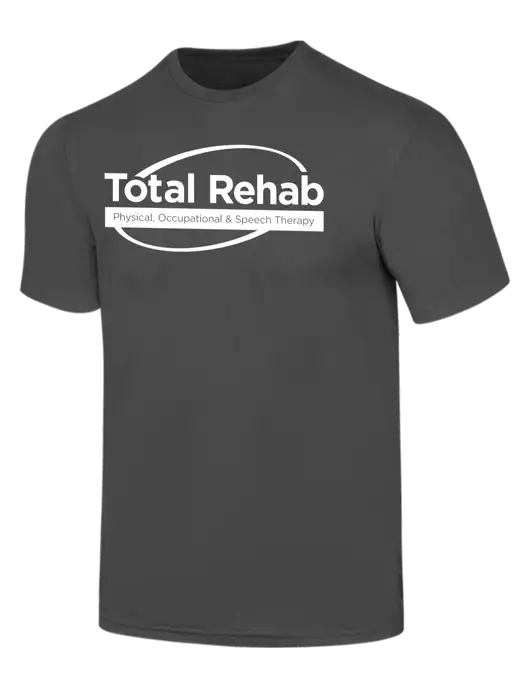 Simply Soft Charcoal 4.5oz  Poly/Combed Ring Spun Cotton T-Shirt w/Total Rehab Logo