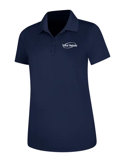 Dark Navy Womens Dry Zone UV Mesh Polo w/Total Rehab Logo
