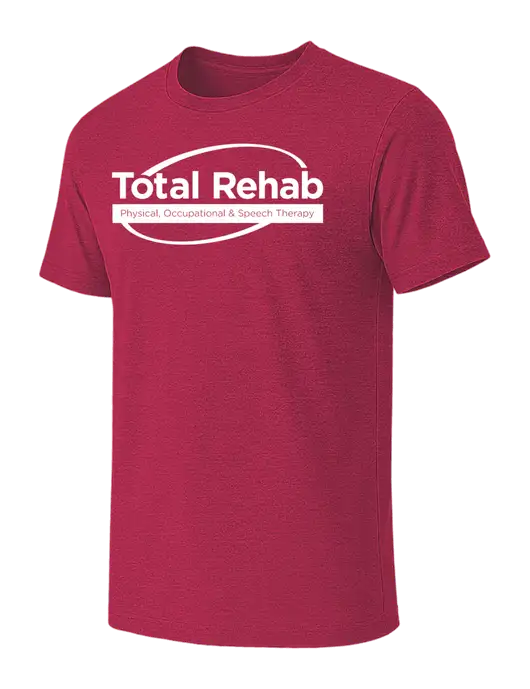 BELLA+CANVAS Heather Raspberry CVC Short Sleeve Tee w/Total Rehab Logo