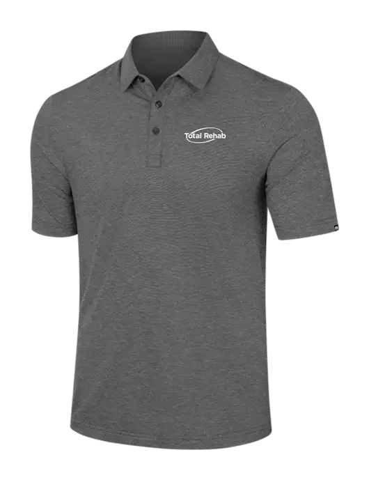 TravisMathew Dark Grey Heather Sunnyvale Polo w/Total Rehab Logo