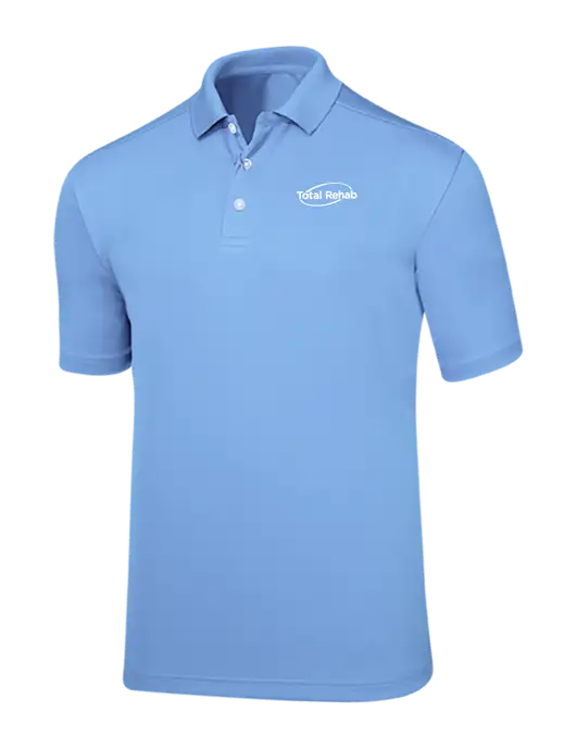 Callaway Core Light Blue Performance Polo w/Total Rehab Logo