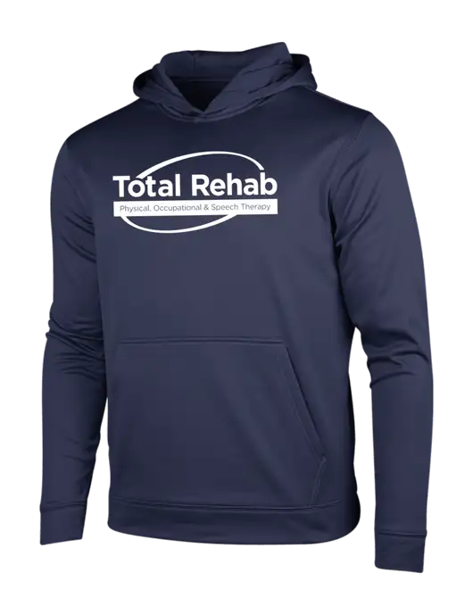 Navy Sport-Wick Fleece Hooded Pullover w/Total Rehab Logo