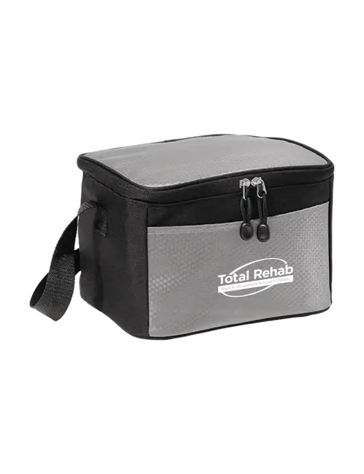 6 Can Grey/Black Cube Cooler w/Total Rehab Logo