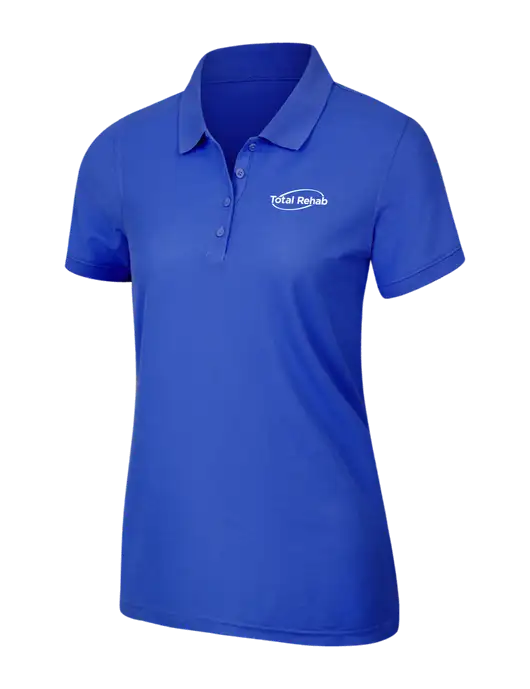 Dark Royal Womens Core Classic Pique Polo w/Total Rehab Logo