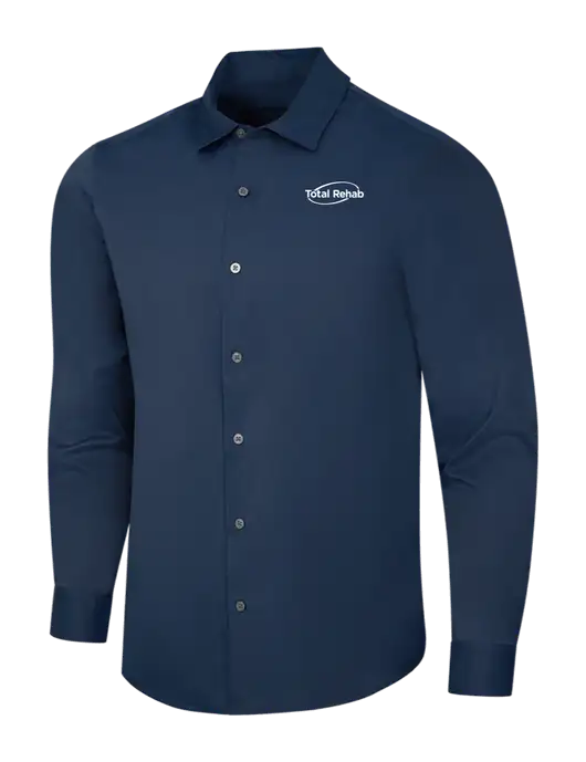 Navy City Stretch Shirt w/Total Rehab Logo