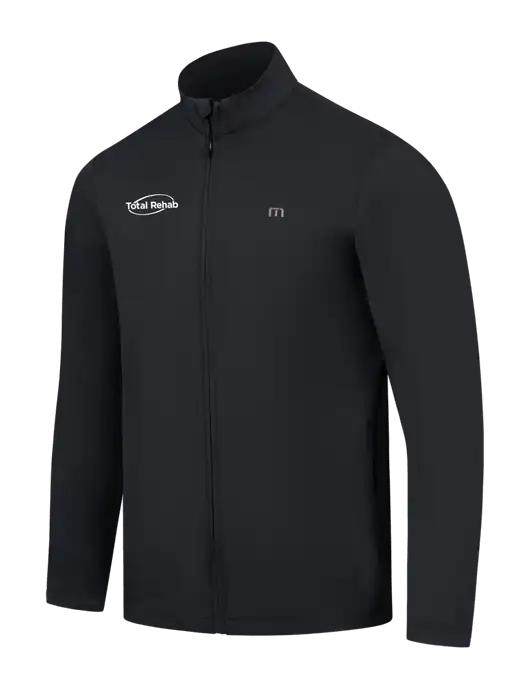 TravisMathew Black Surfside Full-Zip Jacket w/Total Rehab Logo