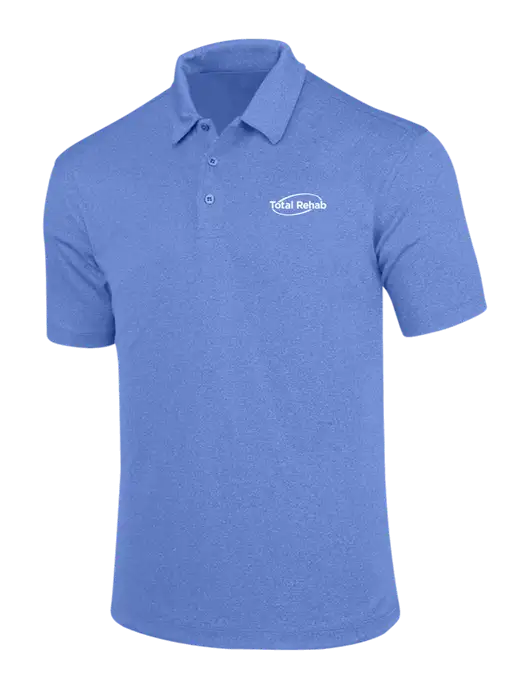 Light Royal Trace Heather Polo w/Total Rehab Logo