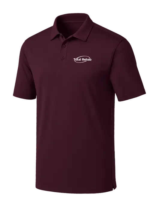 Maroon Silk Touch Performance Polo w/Total Rehab Logo