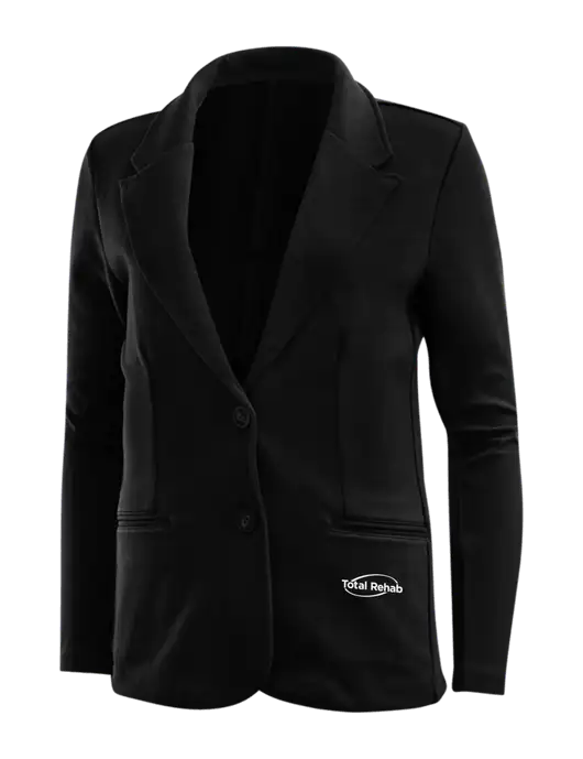 Black Womens Knit Blazer w/Total Rehab Logo